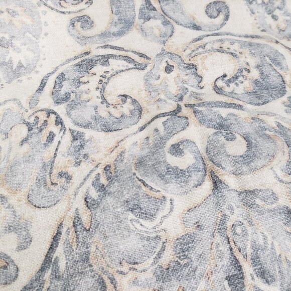 Pottery Barn  Cream & Blue Floral Pattern Curtain Panel (1 panel)  48" X 80" - Picture 6 of 8